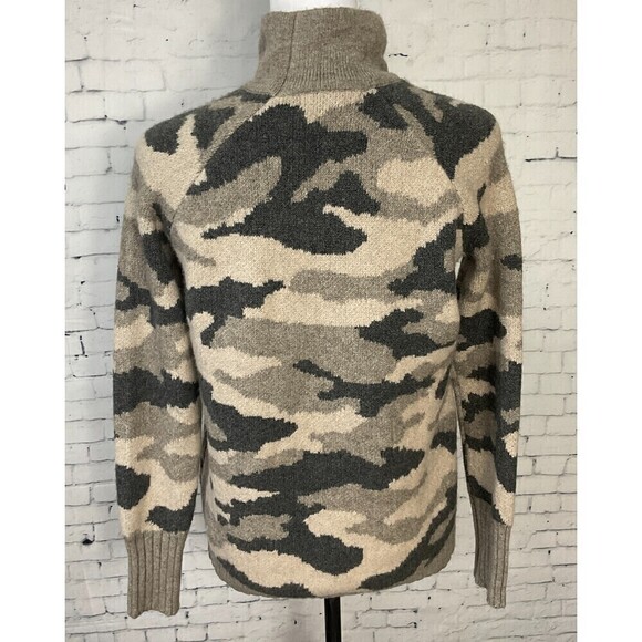 Christian Siriano Womens Camo Sweater Sz S Merino Wool Blend Mock Neck Hi Low E1 - Picture 7 of 12